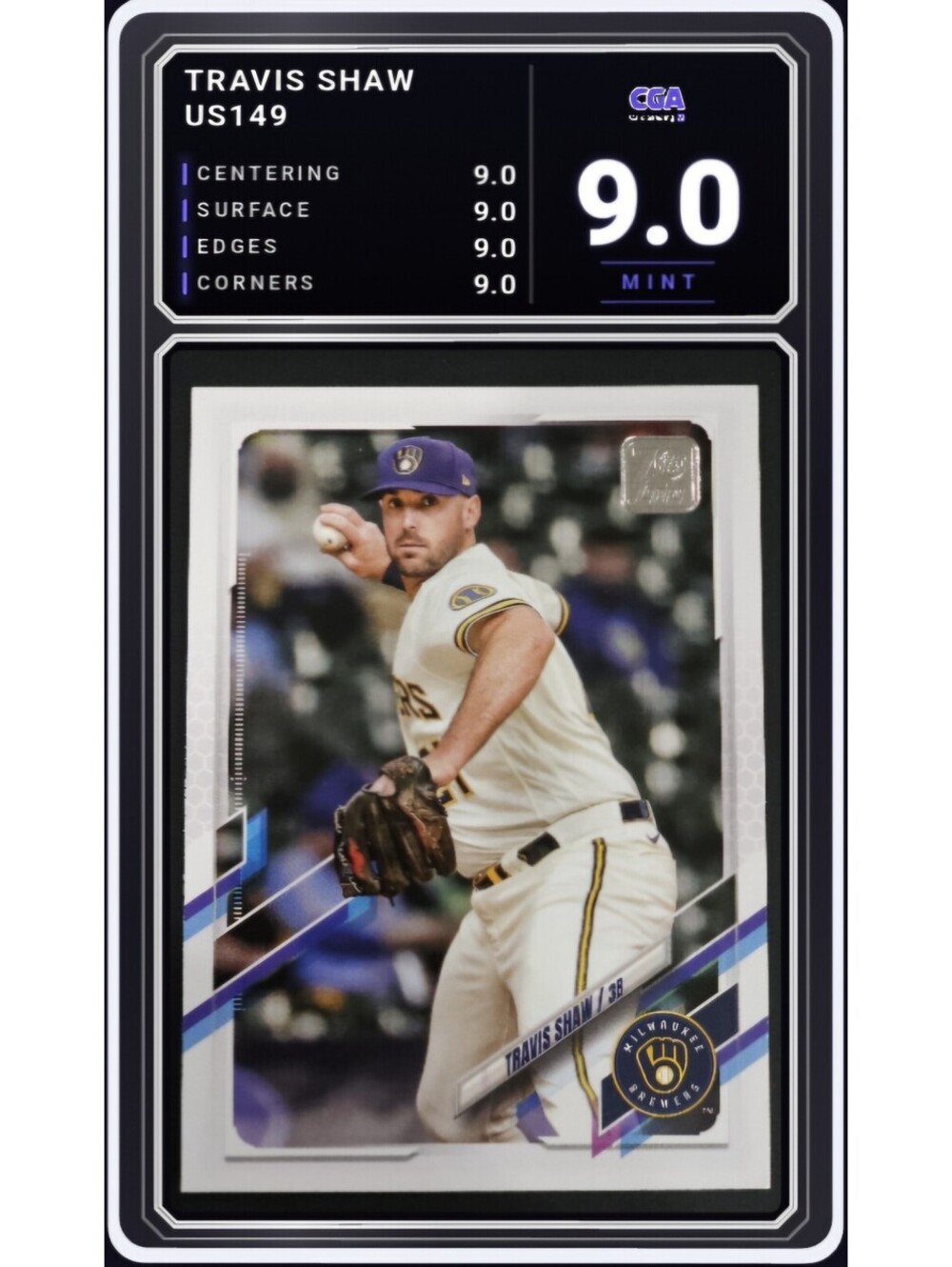 2021 Topps Update #US149 Travis Shaw Milwaukee Brewers - CGA 9.0 Digital Grade